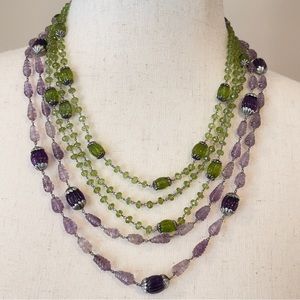 Jaipur Jewels Amethyst peridot gemstones Necklace
